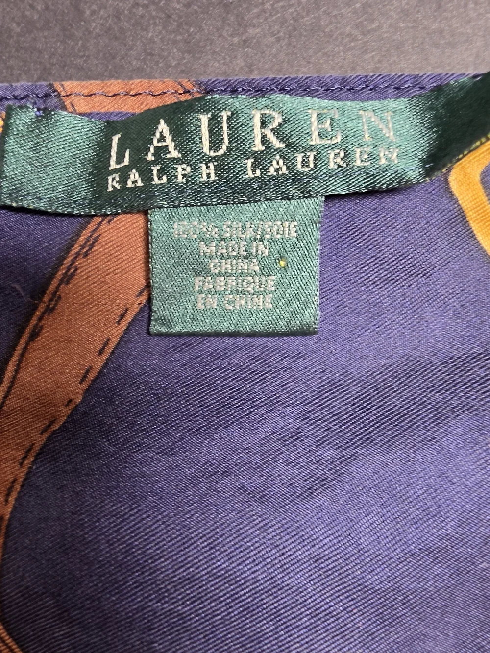Navy & Brown Equestrian Print Womens Scarf